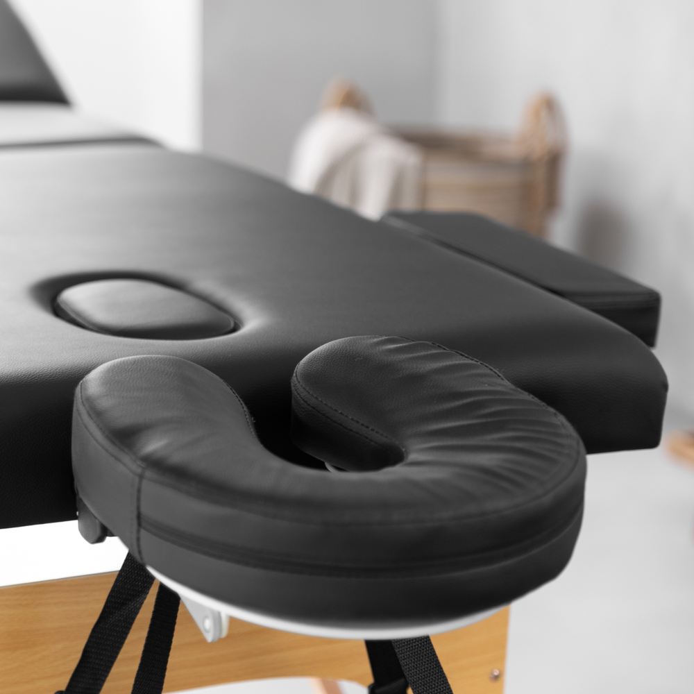 Black massage table